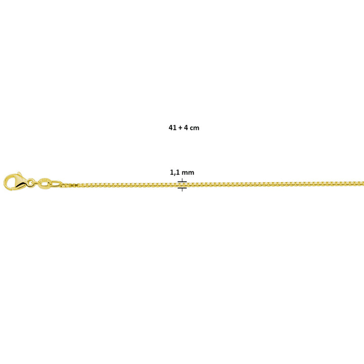 necklace venetian 1.1 mm 41 + 4 cm 3 micron silver gold plated (yellow)