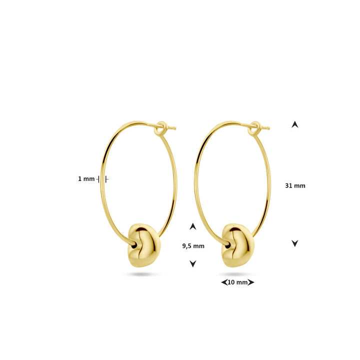 earrings heart 1 micron silver gold plated (yellow)