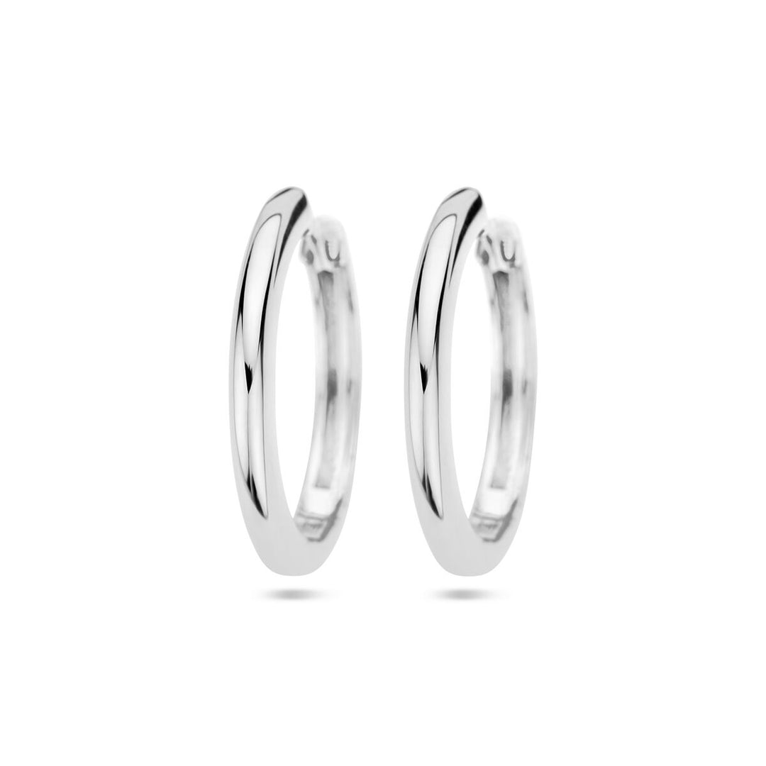 drop earrings 2.5 mm half round silver rhodium plated
