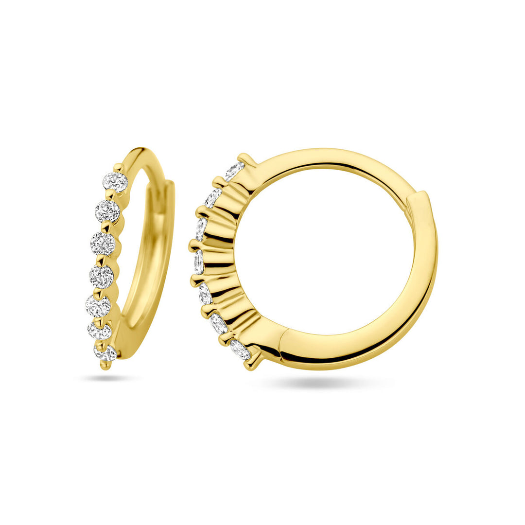 klapoorringen zirkonia 1 micron zilver verguld (geel)