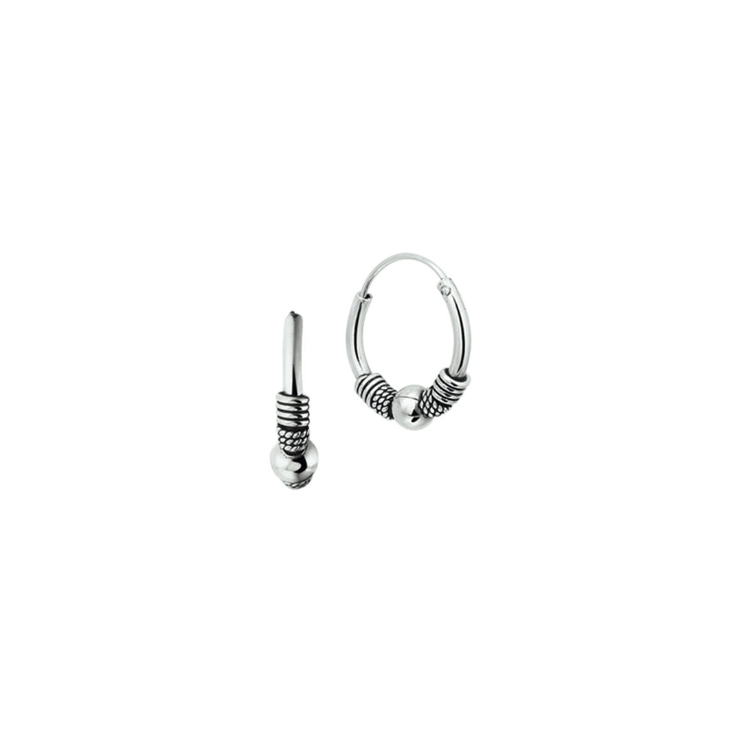 oorringen oxi bali 4,0 mm zilver geoxideerd