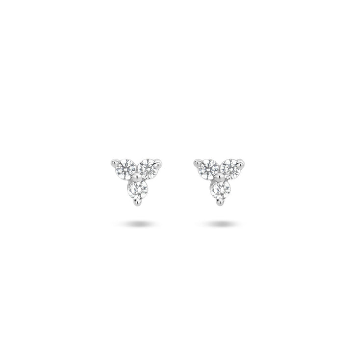 oorknoppen zirkonia zilver gerhodineerd