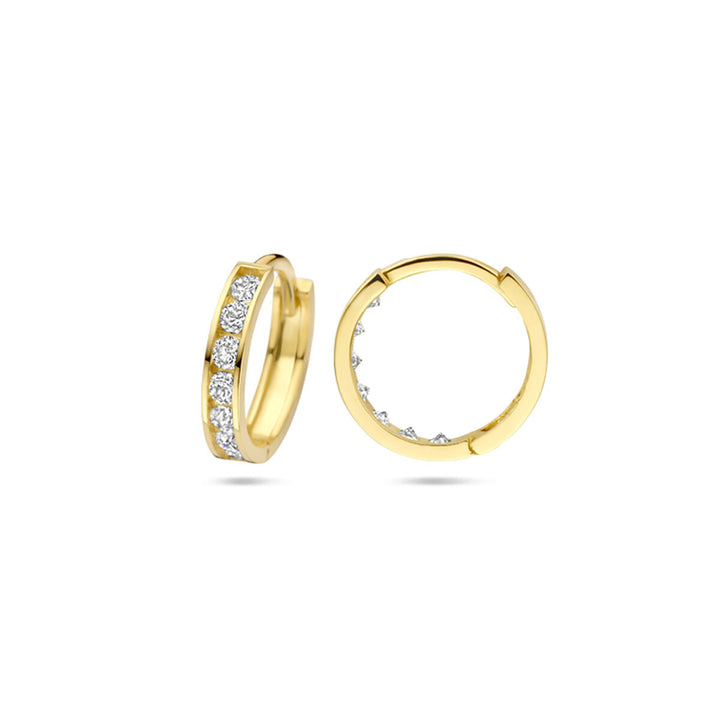 klapoorringen zirkonia 12,5 mm 9 Karaat