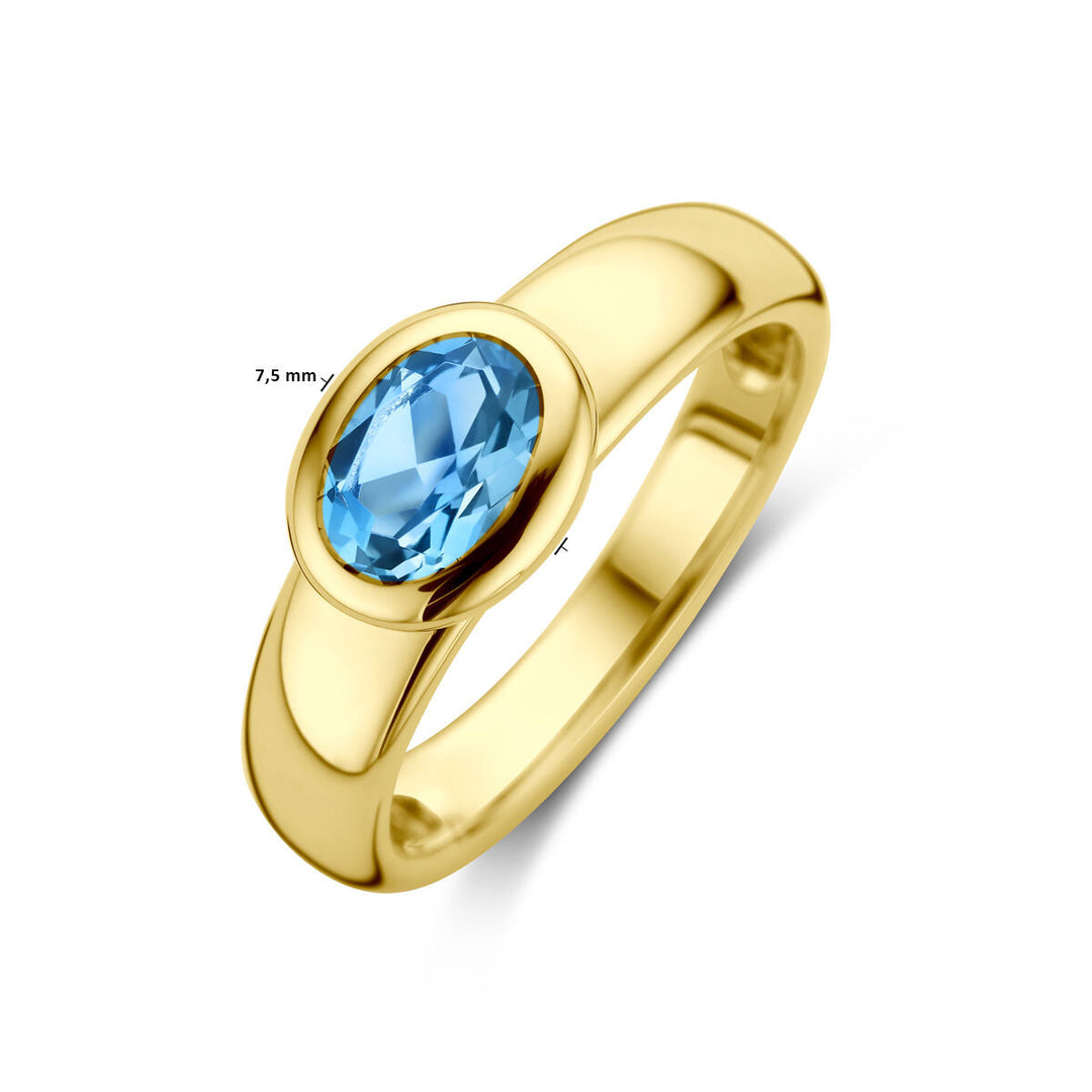 ring london blue topaz 14K yellow gold
