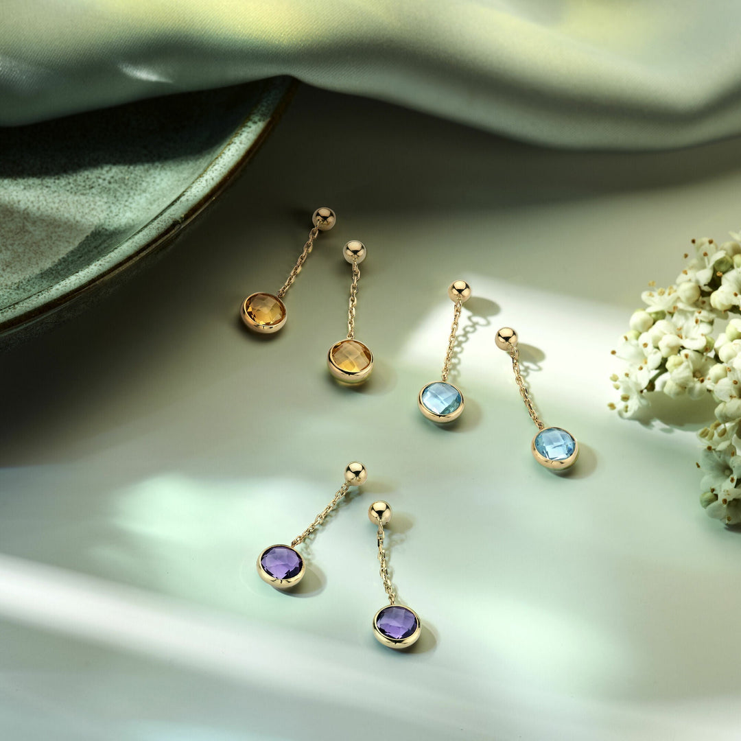 amethyst earrings 14K yellow gold