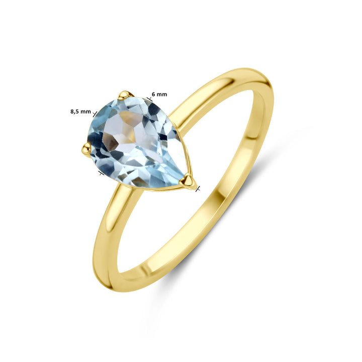 ring blue topaz 14K yellow gold