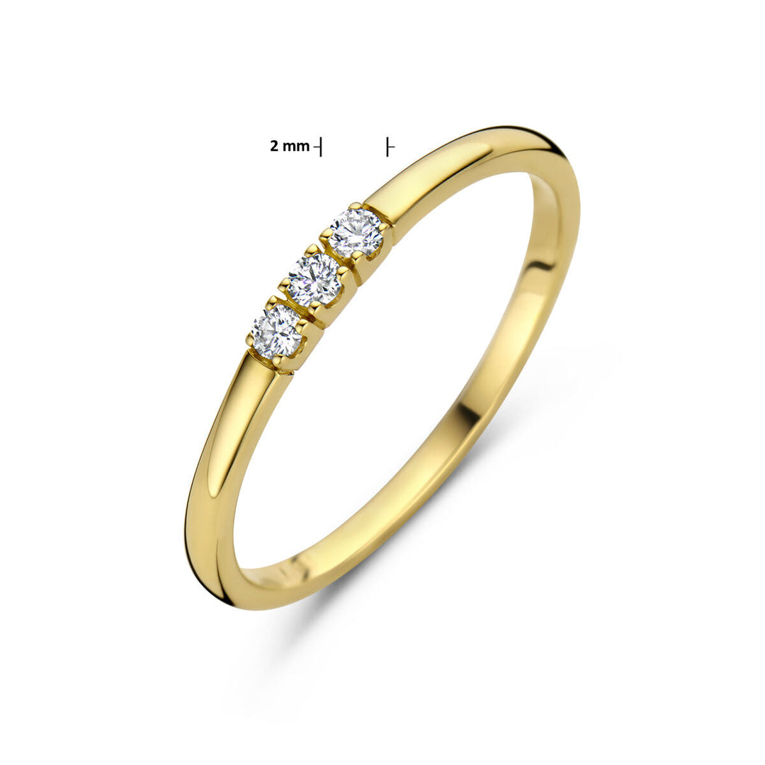 memoir ring trilogy diamond 0.09ct h si 14K yellow gold