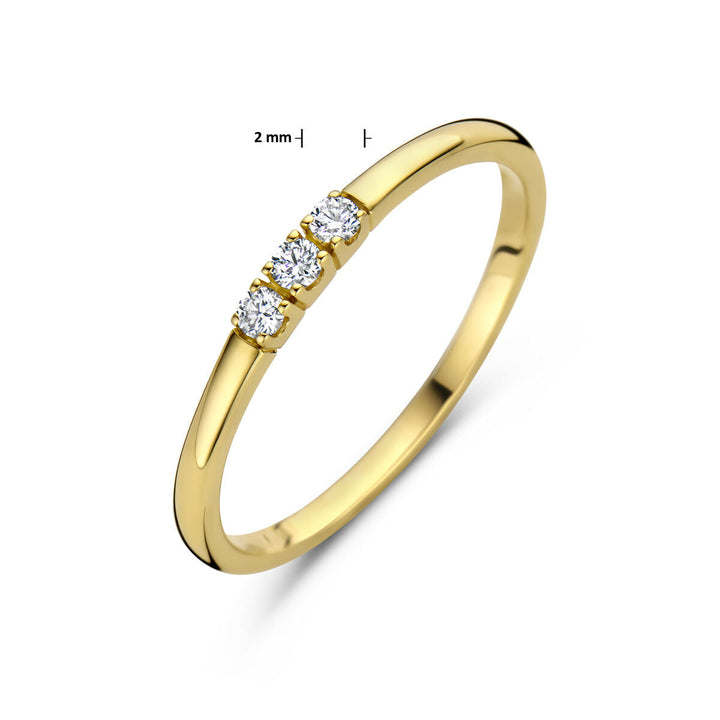memoir ring trilogy diamond 0.09ct h si 14K yellow gold