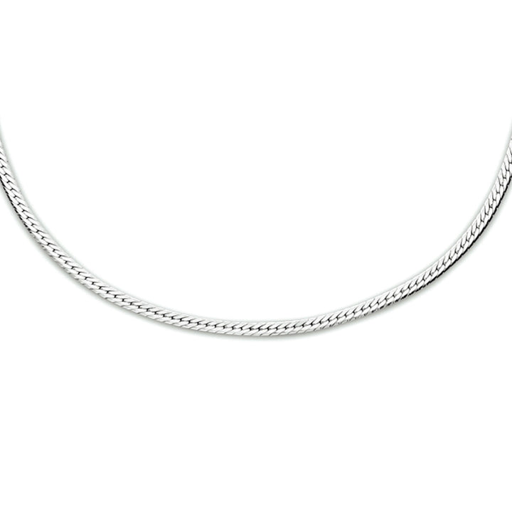 necklace snake flat 1.7 mm 40 + 5 cm silver rhodium plated