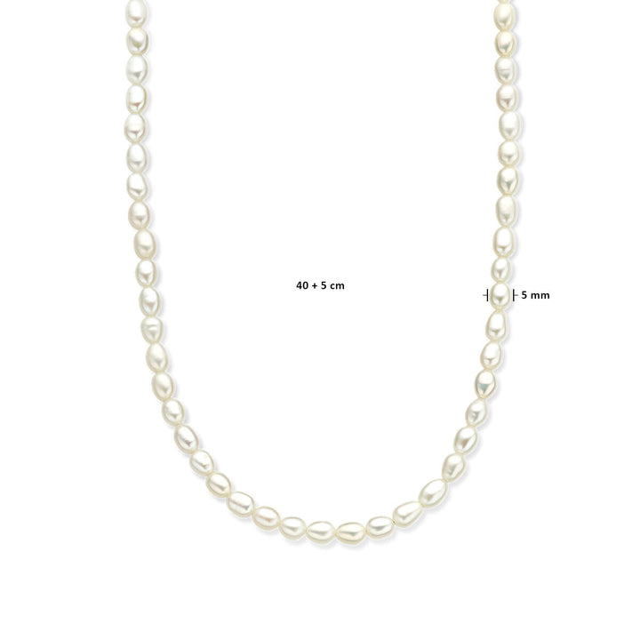 Gold ladies necklace pearls 14K