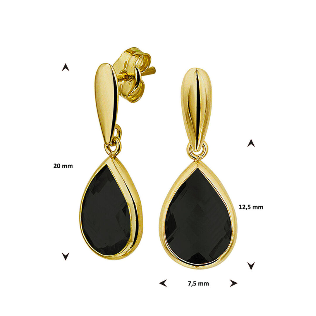 earrings onyx 14K yellow gold