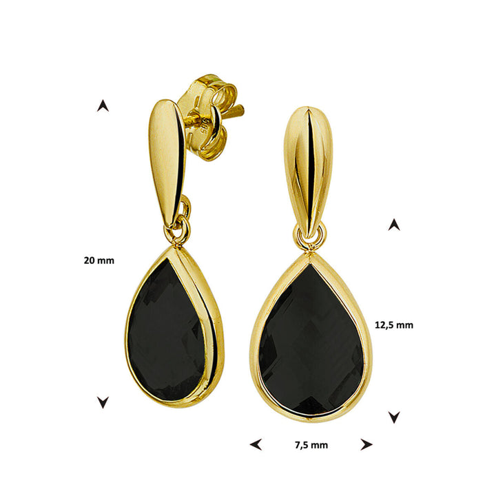 earrings onyx 14K yellow gold