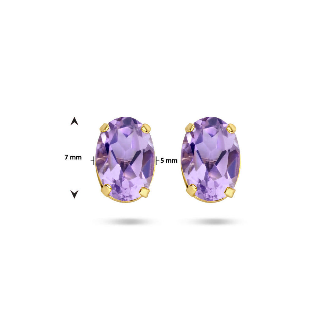 ear studs amethyst 14K yellow gold