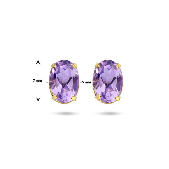 ear studs amethyst 14K yellow gold