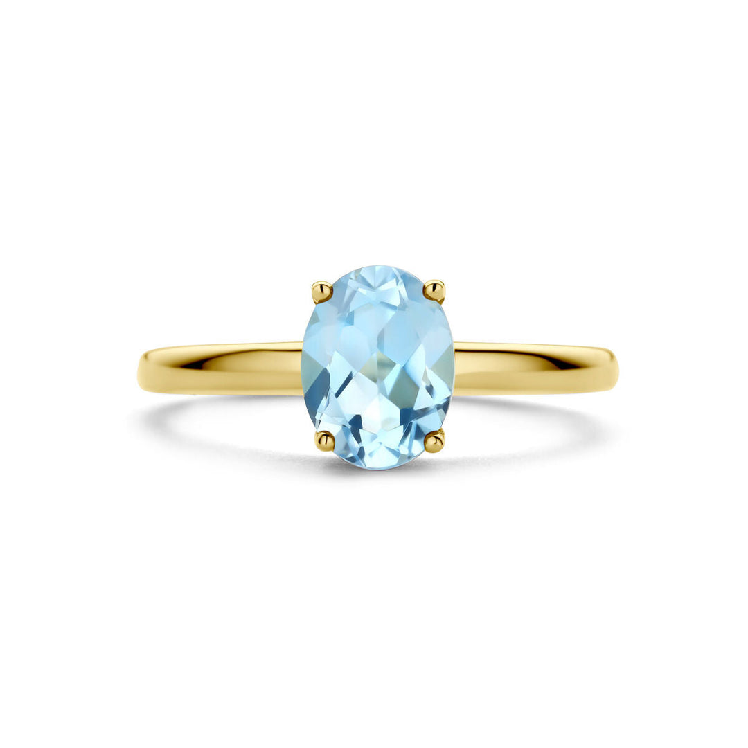 ring blue topaz 14K yellow gold