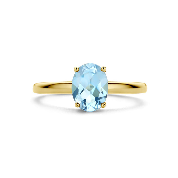 ring blue topaz 14K yellow gold