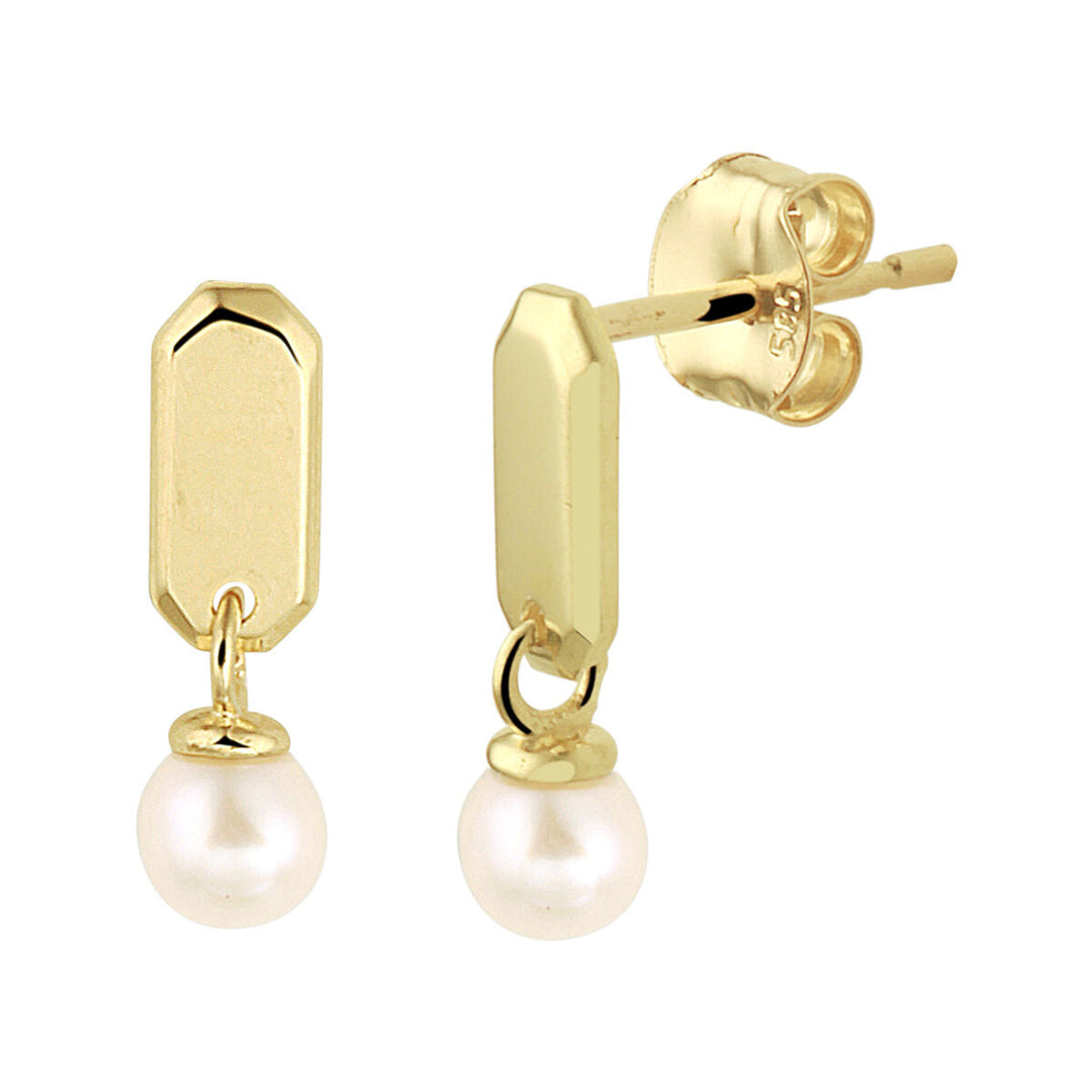 pearl earrings 14K yellow gold