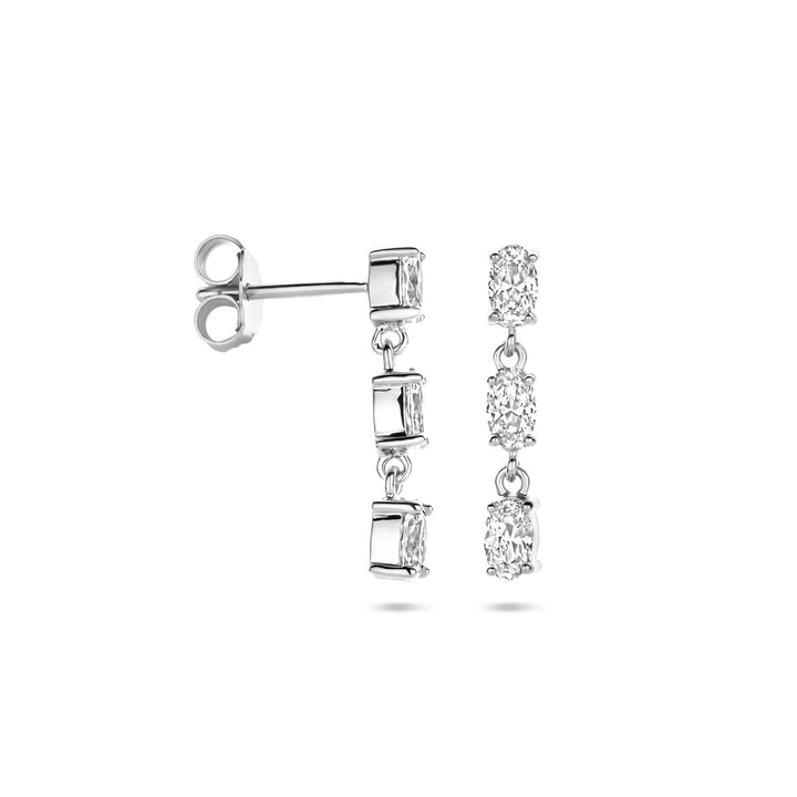 earrings zirconia silver rhodium plated