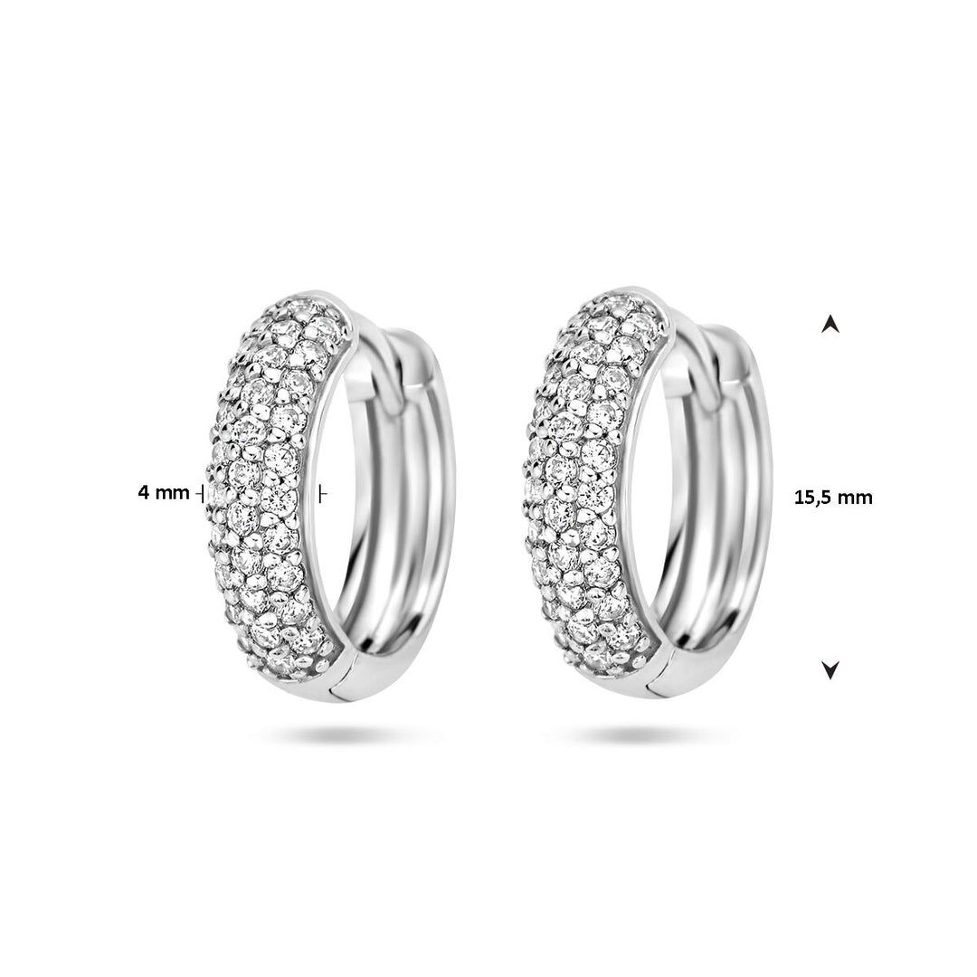 drop earrings zirconia silver rhodium plated