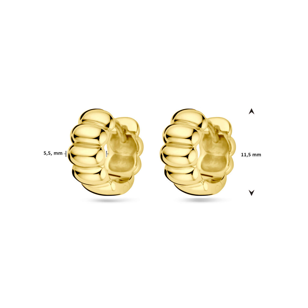 klapoorringen 1 micron zilver verguld (geel)