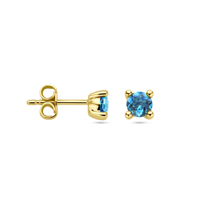 ear studs london blue topaz 14K yellow gold