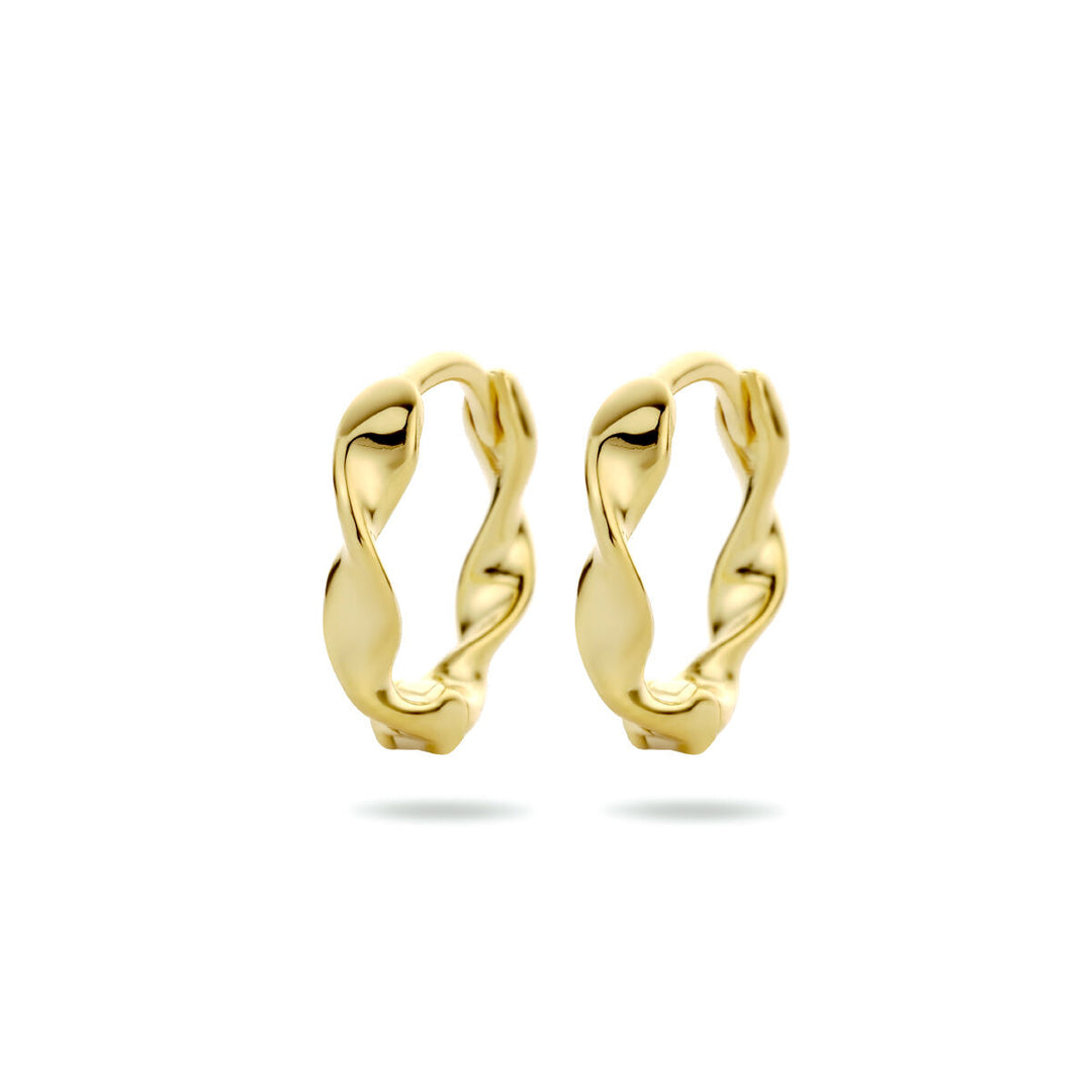 drop earrings twisted 1 micron silver gold plated (yellow)
