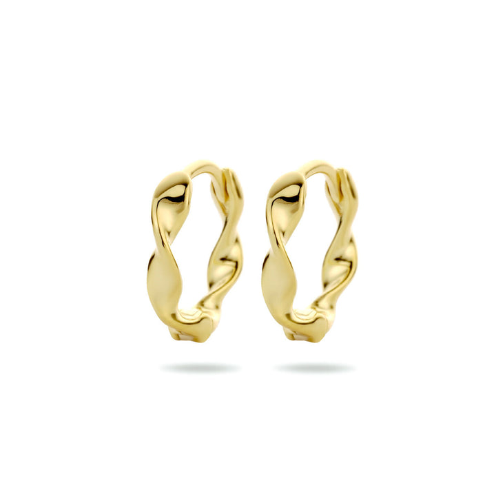 drop earrings twisted 1 micron silver gold plated (yellow)