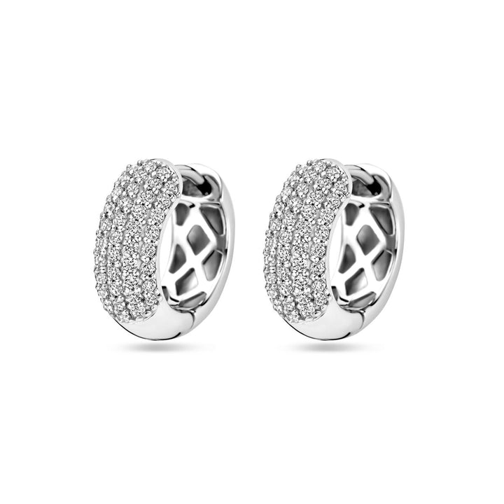 klapoorringen zirkonia 16,5 mm zilver gerhodineerd