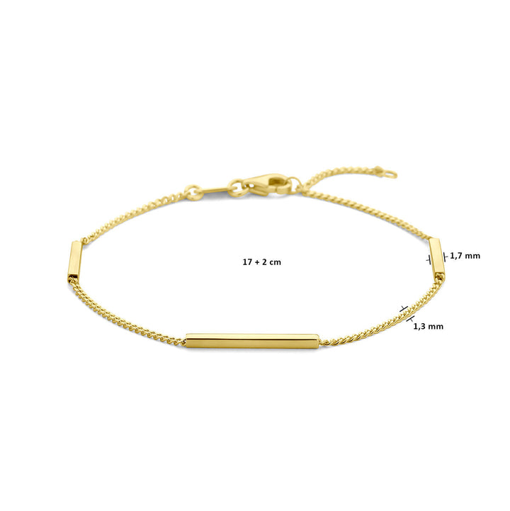 bracelet bars 17 – 19 cm 14K yellow gold