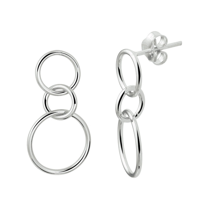 round silver rhodium plated earrings