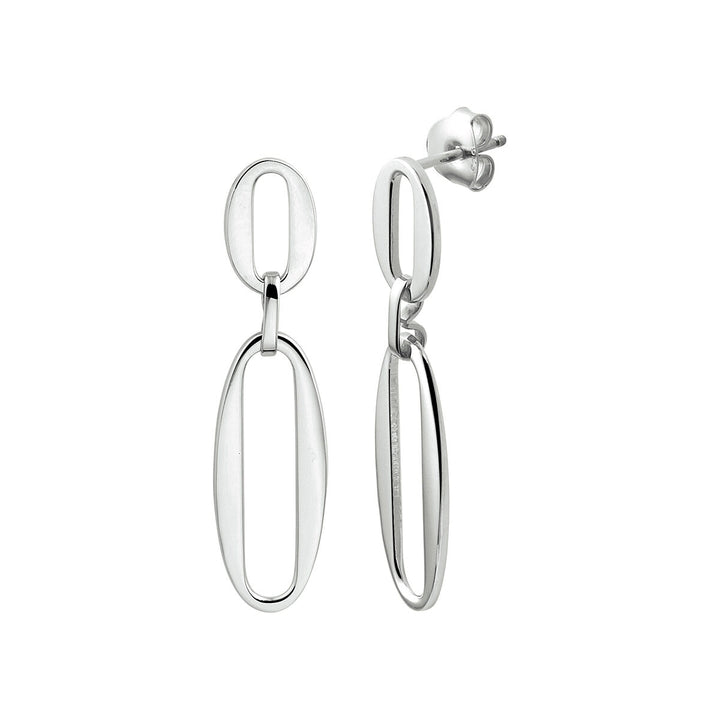 paper clip earrings silver rhodium plated