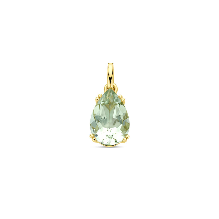 hanger groen amethist 18 mm 14K geelgoud