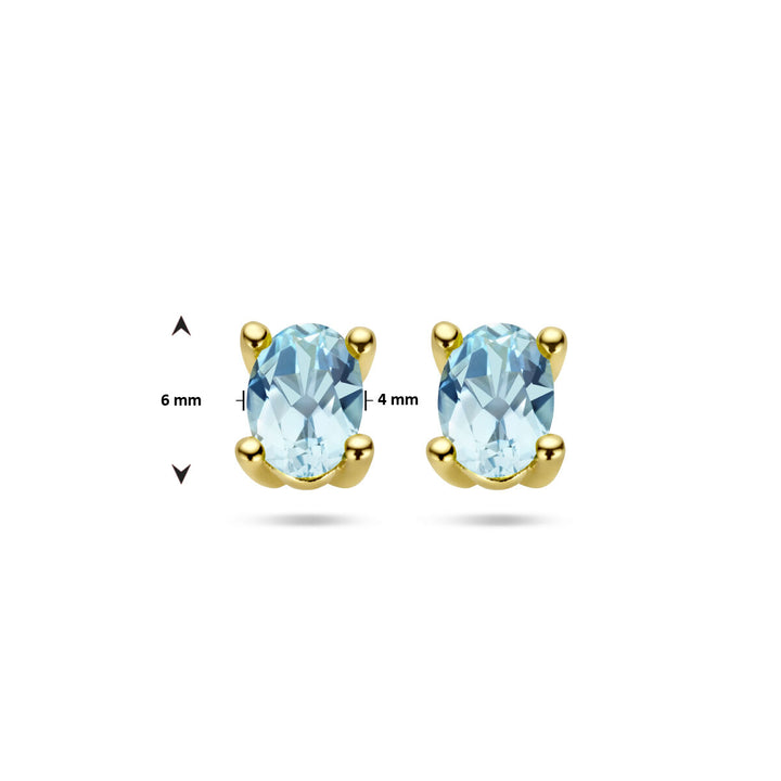 ear studs blue topaz 14K yellow gold