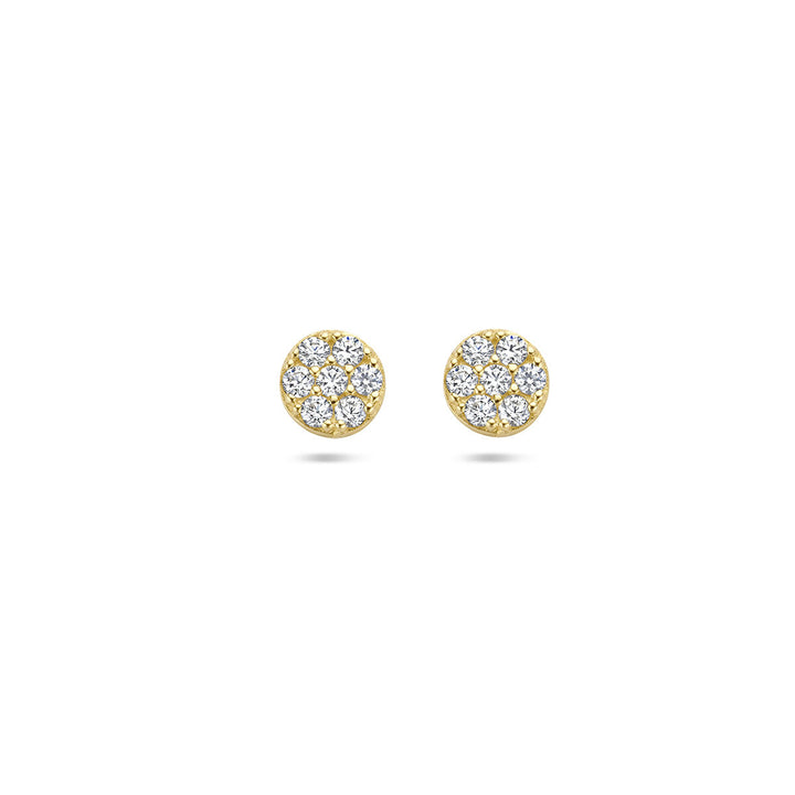 ear studs zirconia 14K yellow gold