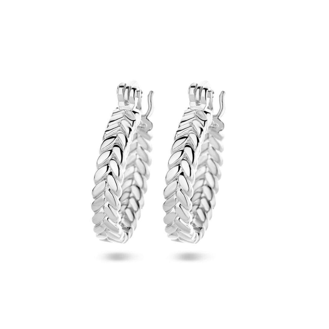 earrings spring motif silver rhodium plated