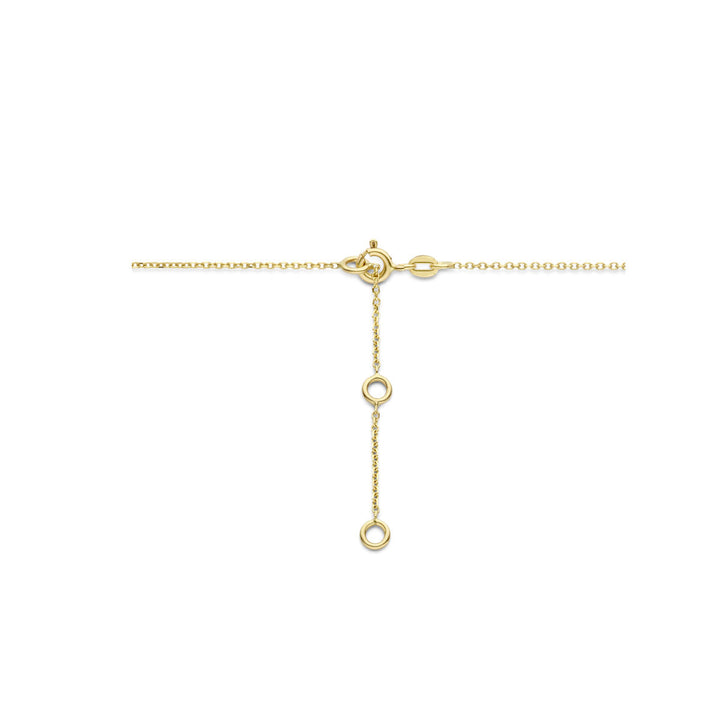 Gold women's necklace London blue and blue topaz and circles 14K