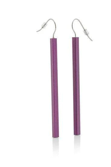 Earring long bars Purple O38P