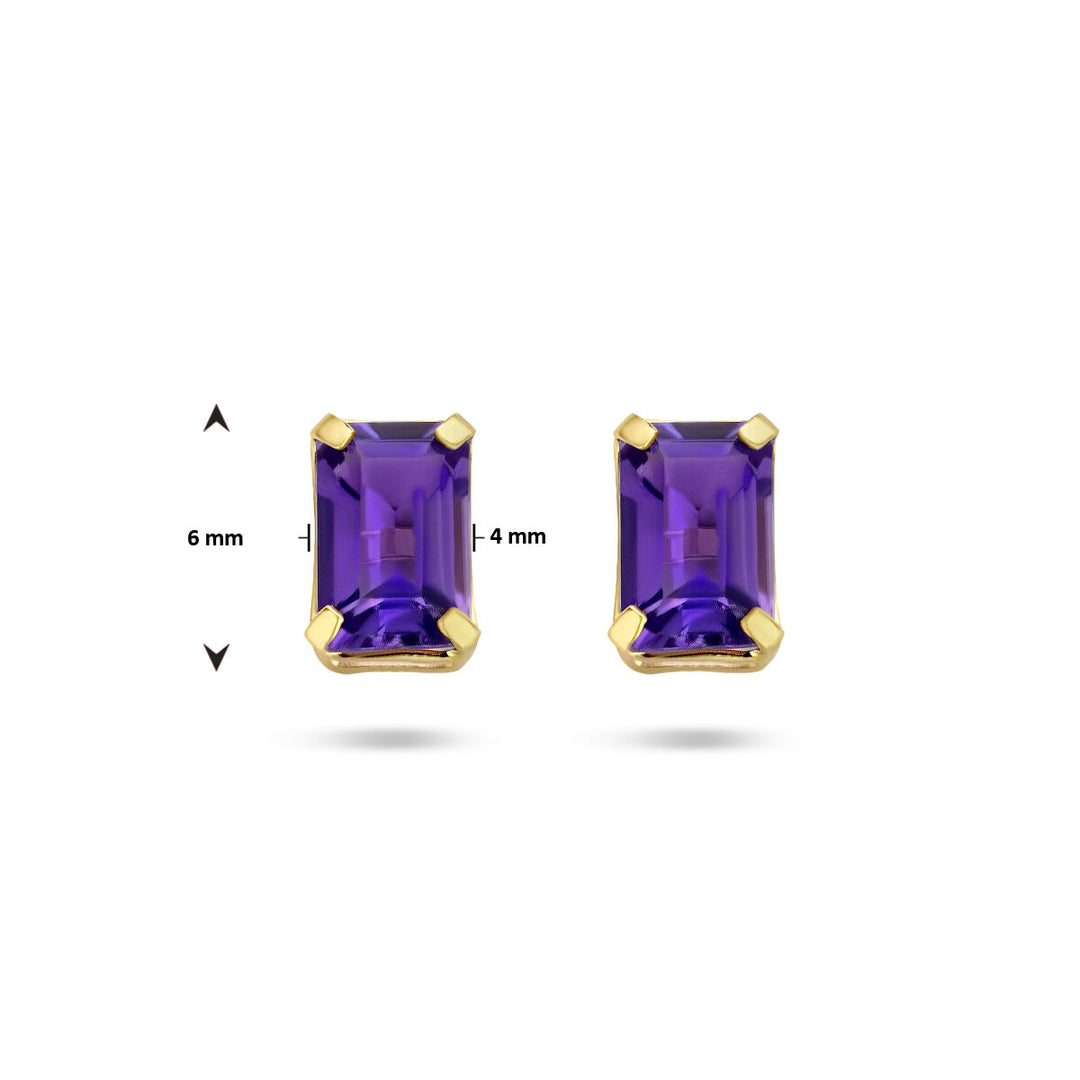 ear studs amethyst 14K yellow gold