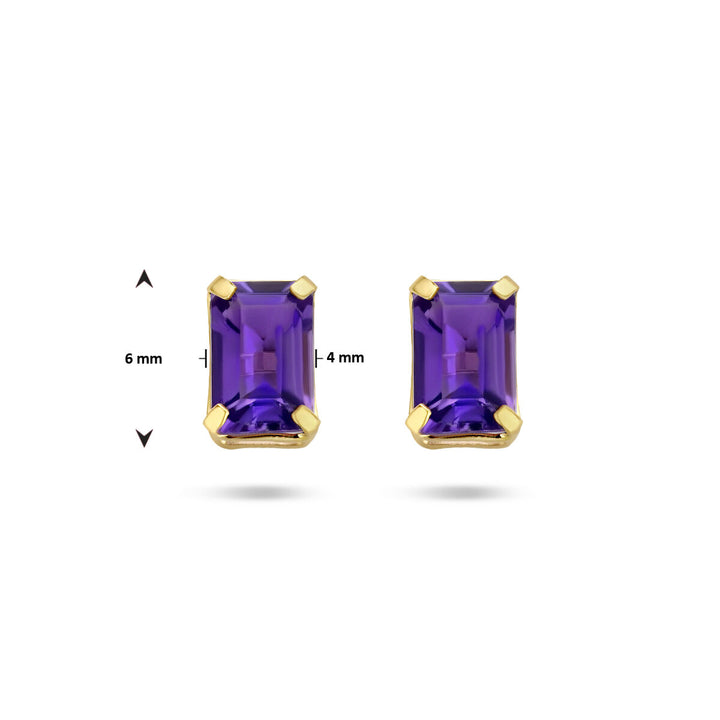 ear studs amethyst 14K yellow gold