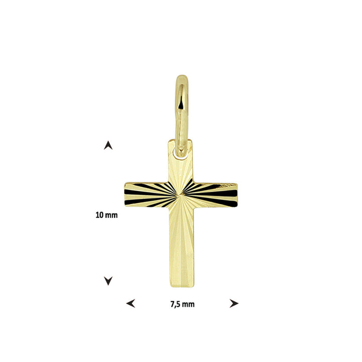 pendant cross solid 14K yellow gold