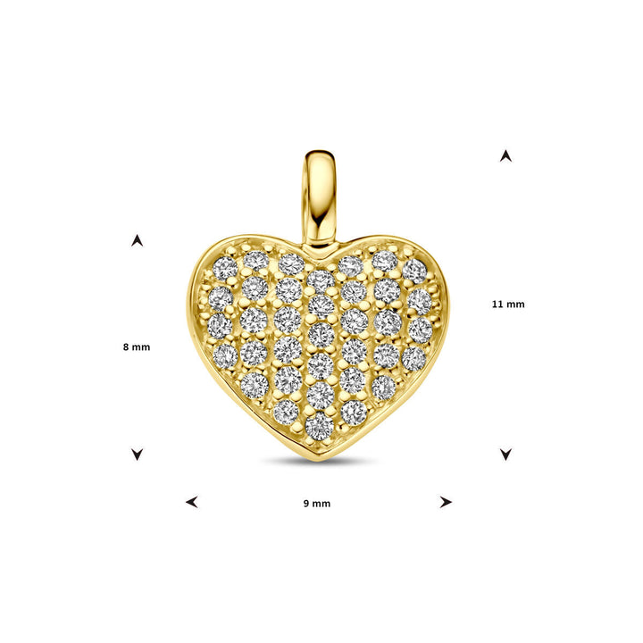 hanger hart en diamant h si 14K geelgoud