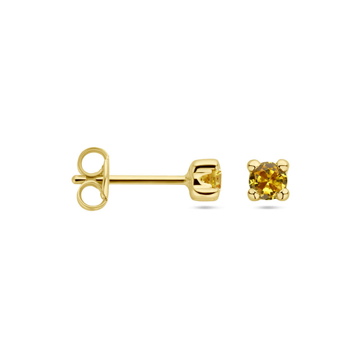 ear studs synth. citrine 14K yellow gold