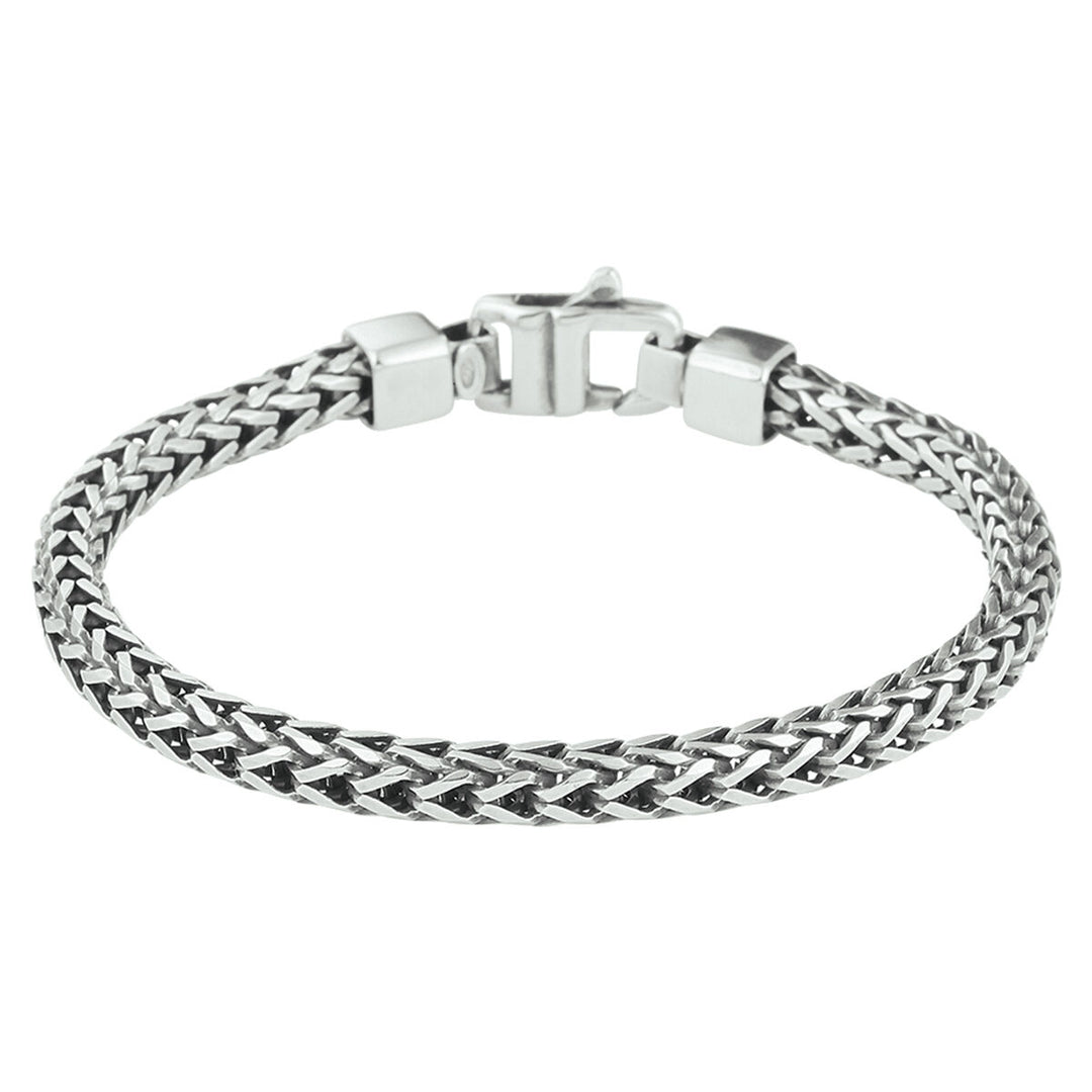 bracelet oxi foxtail 4.5 mm silver oxidized