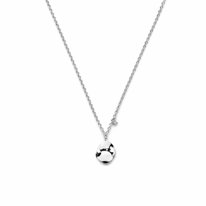 diamond necklace 0.02ct j p1 42 + 3 cm silver rhodium plated