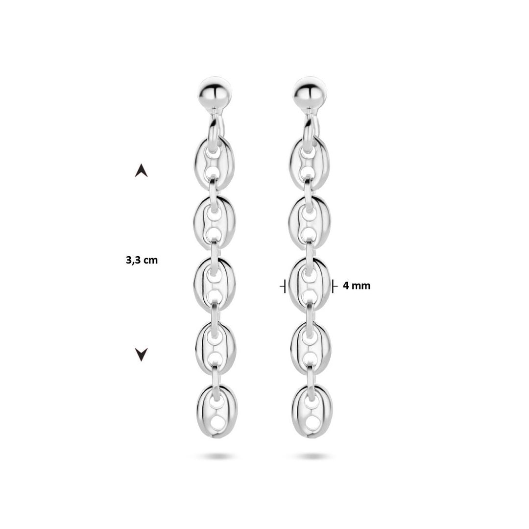 earrings coffee bean silver rhodium plated