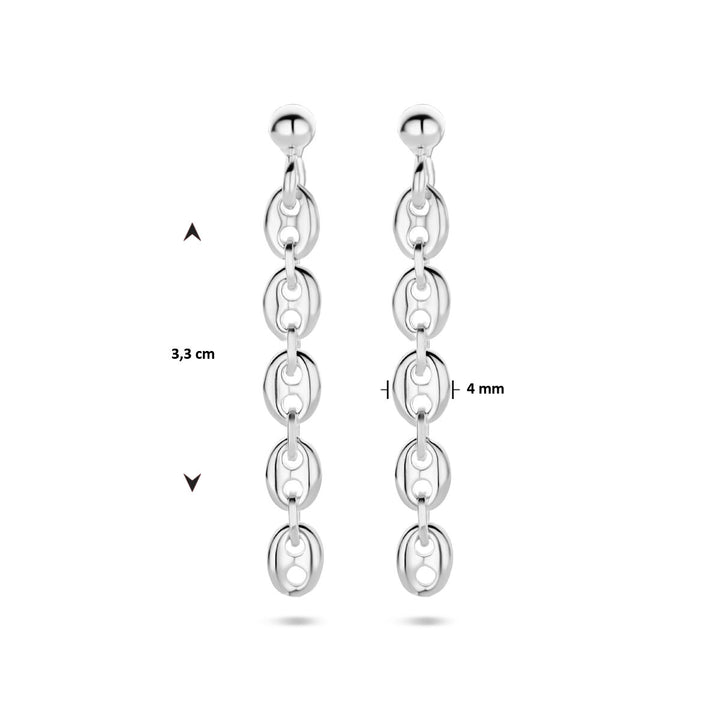 earrings coffee bean silver rhodium plated
