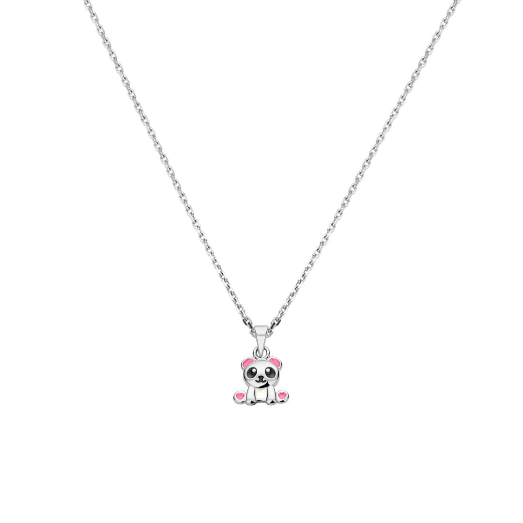 necklace panda 36 + 4 cm silver rhodium plated