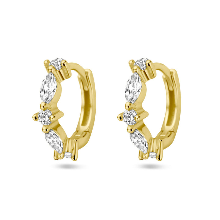 drop earrings zirconia 1 micron silver gold plated (yellow)
