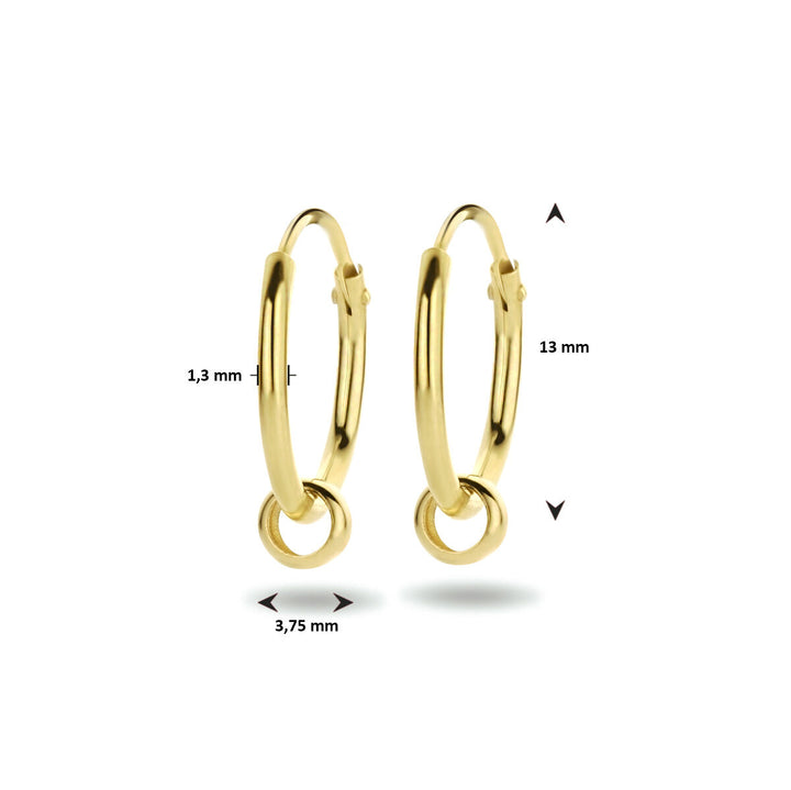 earrings ring 14K yellow gold