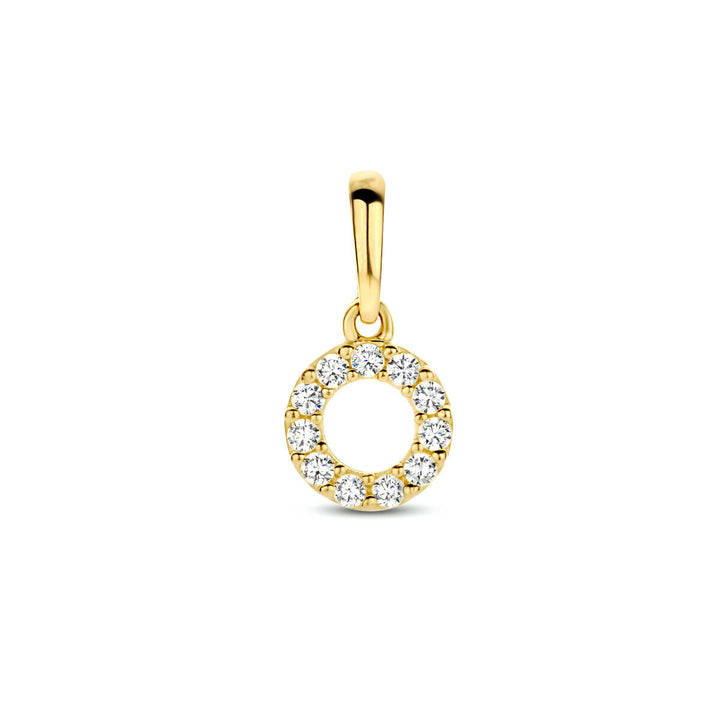 hanger rondje zirkonia 14K geelgoud